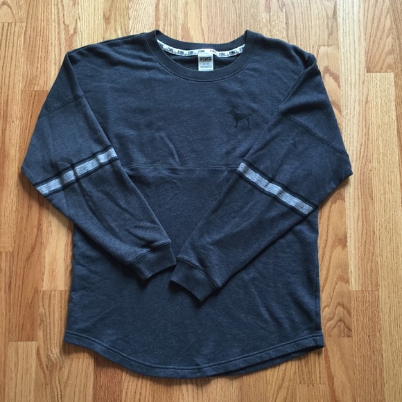 PINK Victoria's Secret Sweaters - Victoria's Secret PINK Gray. Sweatshirt Crew