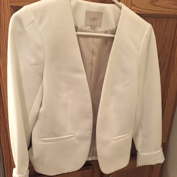 Ann Taylor Loft white blazer