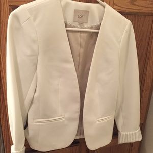 Ann Taylor Loft white blazer