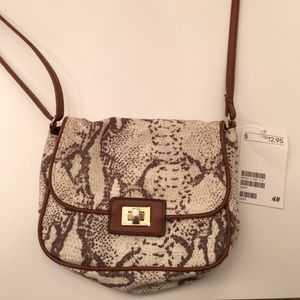 H&M Canvas Snakeskin Crossbody