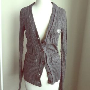 Superdry gray cardigan
