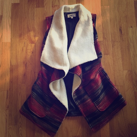 Jolt Draped Faux Shearling Lined Vest