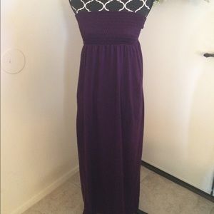 Purple Strapless Maxi Dress
