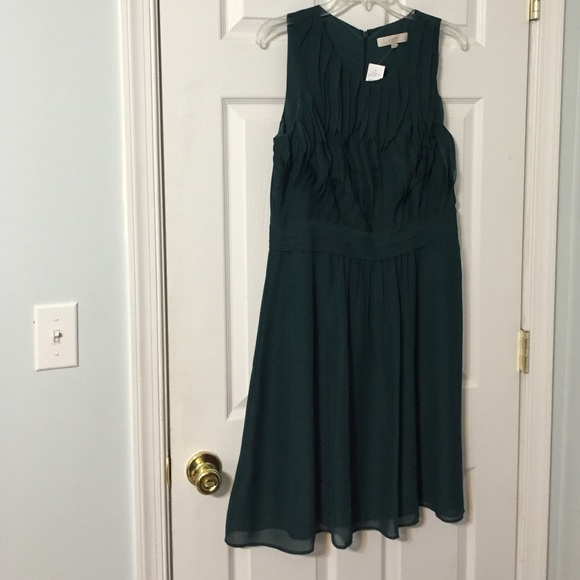 LOFT Green Dress with front detail