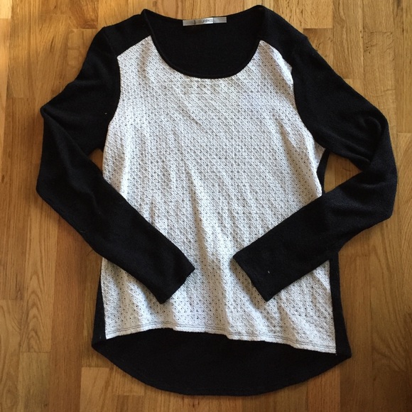 Lightweight eyelet-front sweater