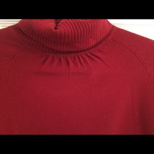 Red turtle neck-ribbing on sleeve&waist Wore once