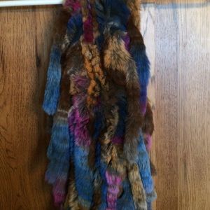 Multi colored real fur brand new scarf