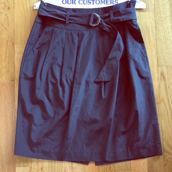 Black tulip skirt with belt