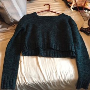 Turquoise with black knitted sweater