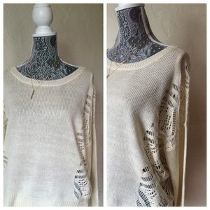 White detail sweater