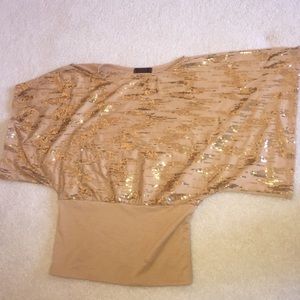 Tan/gold sequin blouse