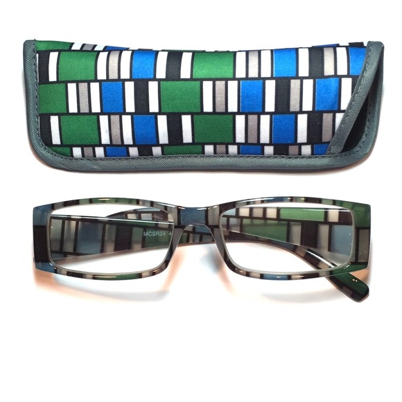 Accessories - 1.25 Reading glasses geometric design with case