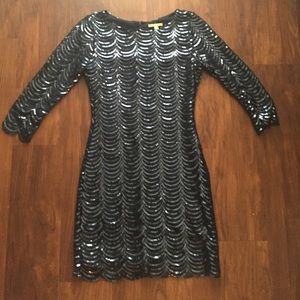 Navy sequin Gianni Bini cocktail dress