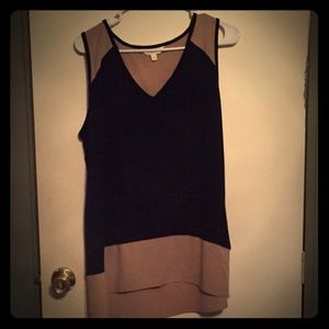 Charming Charlie high-low tank brown and beige