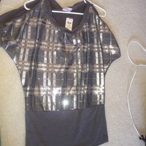 Grey/silver sequin shirt