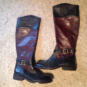 Vince Camuto Brown/Black Riding Boots size 7 1/2