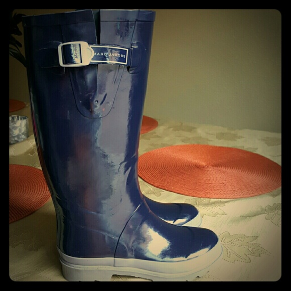 Marc Jacobs Tall Navy Rain Boots