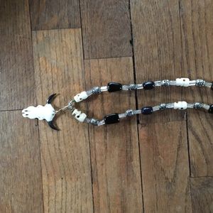Buffalo skull crystal necklace