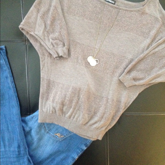 Express Tan 3/4 Sleeve Top