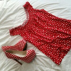 Red polka dot set
