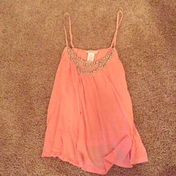 Super Cute Pink Top with Silver and White Beadwork