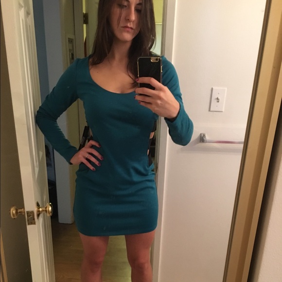 NWT Very Unique Dress in Teal - Picture 2 of 4