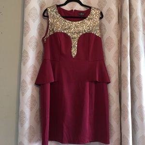 Red peplum dress