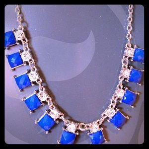Blue Jewel Necklace w Diamonds Fashion Jewelry 💙