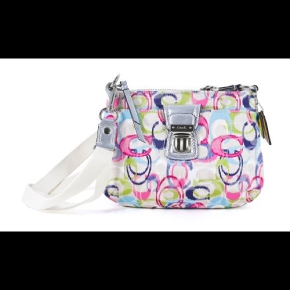 Coach multi color cross body bag USED