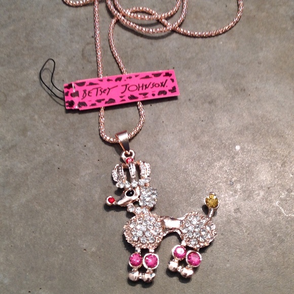 Betsey Johnson adorable poodle sweater necklace