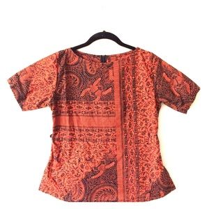 Orange & Black African Print Top