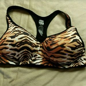 Pink victorias secret push up yoga bra tiger