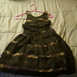 Laced nude and black dress