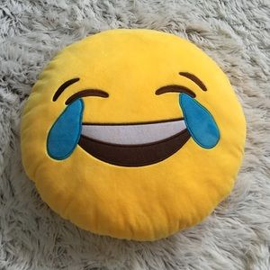 Laughing emoji pillow