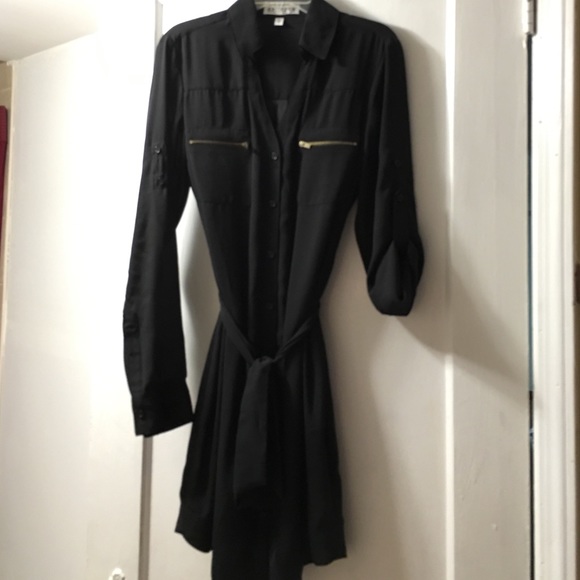 Black tie long shirt