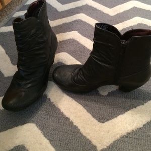 Black leather booties!