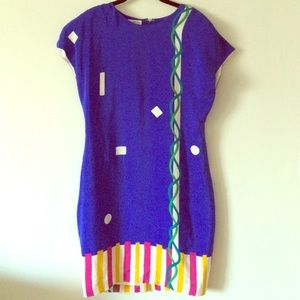 Vintage 80s Silk Party Dress