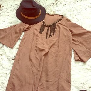 Boho mini dress and hat