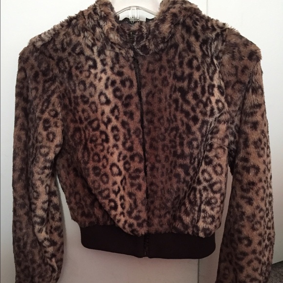 cheetah print fuzzy jacket