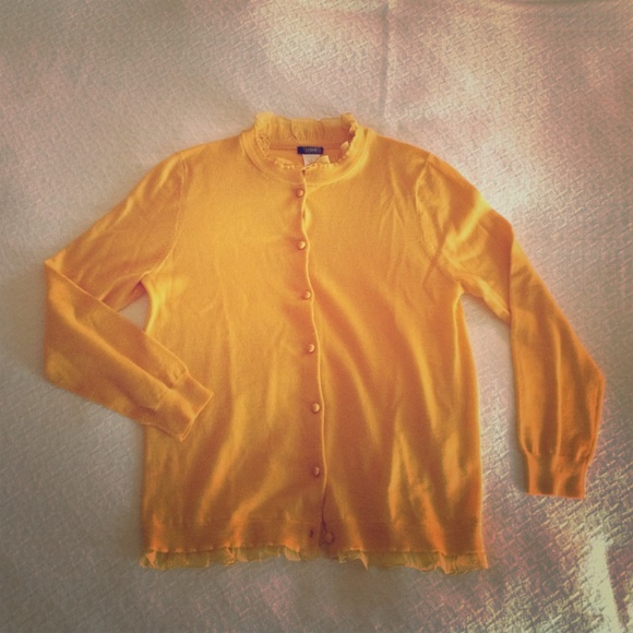 J. Crew yellow cardigan sweater
