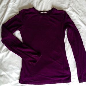 Crew Neck Purple Long Sleeve