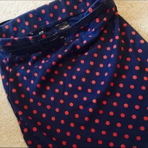 Polka Dot Pencil Skirt W/ belt