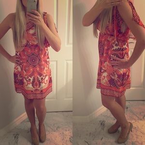 Arden B paisley print one shoulder mini dress