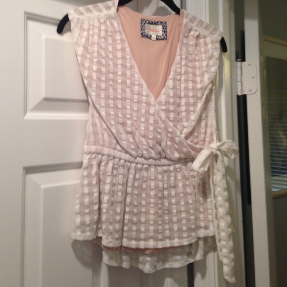 White sleeveless shirt, ties