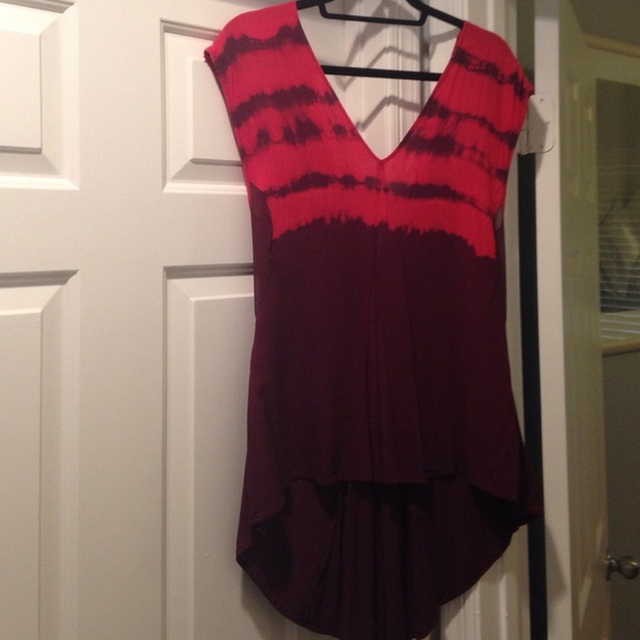 Maroon & pink tye die tunic