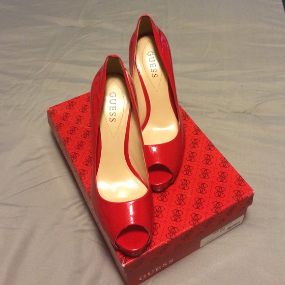Guess Shoes - Red Guess peeptoe heels Guess Shoes - Red Guess peeptoe heels