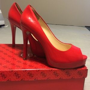 Guess Shoes - Red Guess peeptoe heels Guess Shoes - Red Guess peeptoe heels
