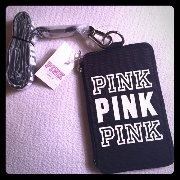 NWT Victoria Secret PINK Black Lanyard