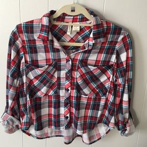 Cropped Plaid button up