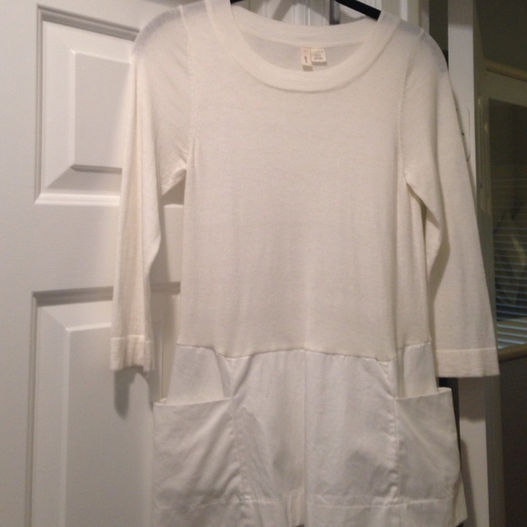 Mixed media pullover sweater